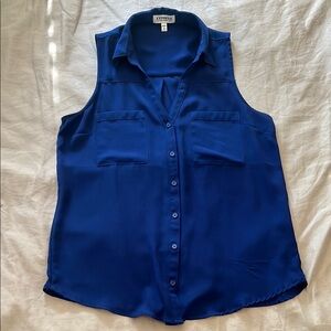 Express Blue Sleeveless Portofino Blouse